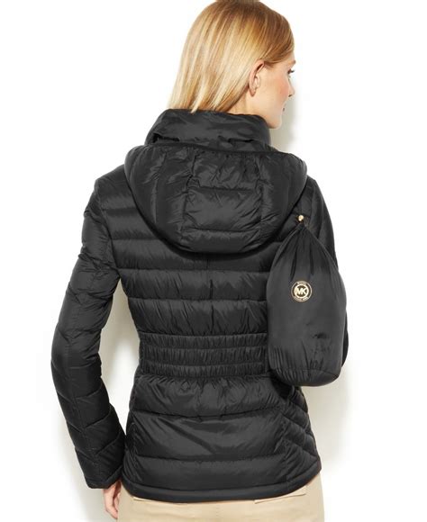 michael kors black jacket women|Michael Kors black puffer coat.